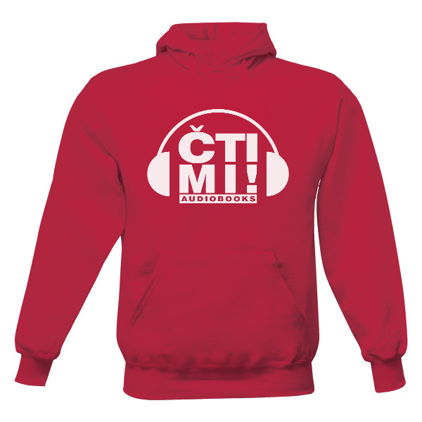 Pánská mikina s kapucí s potiskem Motiv: Logo Čti mi! - Bílé 6